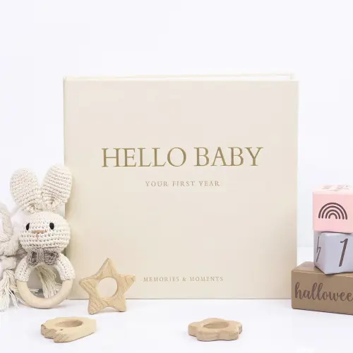 ERATOPIC Linen Baby Memory Book 86 Pages