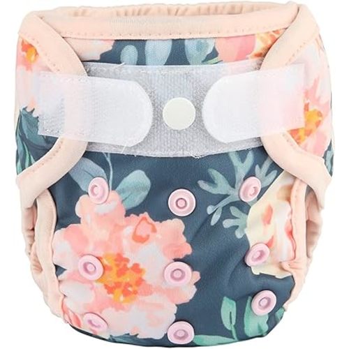 Newborn Baby Cloth Diaper Cover Nappy Hook and Loop (Vintage Bloom)