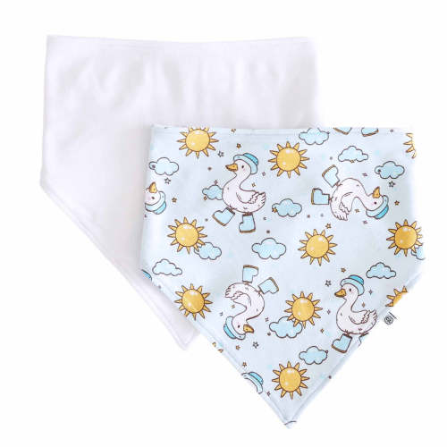 Silly Goose 2pc Bandana Bibs | Blue