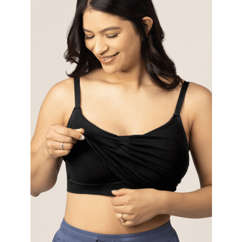 Sublime® Bamboo Hands-Free Pumping Lounge & Sleep Bra | Black