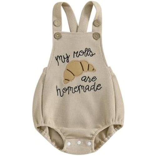 Baby Boy Girl Thanksgiving Outfit My Rolls are Homemade Onesie Turkey Bubble Romper Strap Waffle Overalls Bodysuit