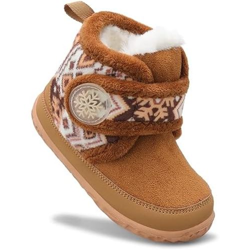Scurtain Toddler Slippers Girl Boy House Shoes Fuzzy Hard Bottom Winter Boots Baby Cozy Walking Sock Shoes