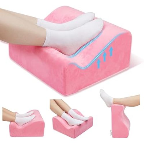 Work Foot Rest Under Desk,Ergonomic Footrest & Washable Cover Pink