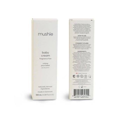 mushie Baby Cream | Healing Ointment for Dry, Chaffed Skin, Diaper Rash, & Minor Scratches | Certified COSMOS ORGANIC | Made In Denmark, 3.38 fl oz (100 mL)