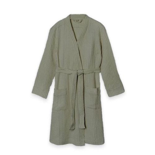 Goumikids Womens Waffle Organic Cotton Robe - Noble Fir M/l