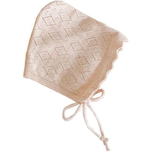 Baby Girl Bonnet Cotton Knitted Ruffle Hat Newborn Infant Toddler Pixie Cap for 0-24 Months Headwear Photography