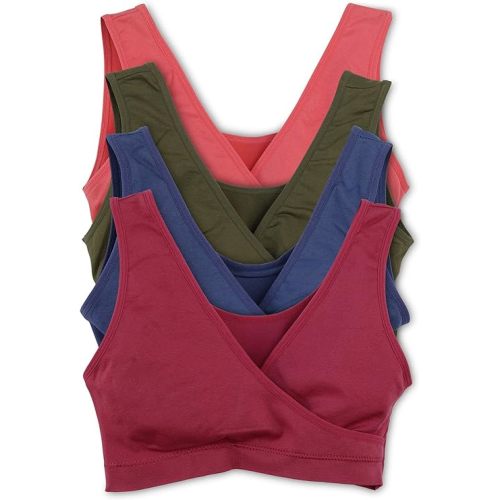 Caramel Cantina 4 Pack Nursing Maternity Women’s Sleep Comfort Bralette Bra