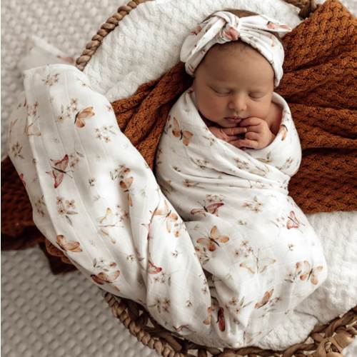Butterfly Organic Muslin Wrap | Snuggle Hunny