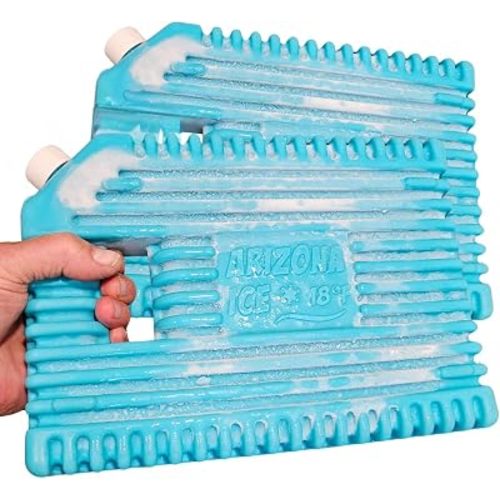 Arizona Ice Large Industrial Ice Packs | Replaces 10lbs of Ice |18°F (-8°C) | Deepest Grooves | May Freeze Drinks | USA Company | 12" x 9" | Two Pack