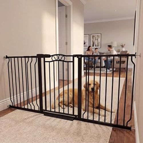 Mornyray 62.5-71.6 Inch Extra Wide Baby Gate Pressure Mounted for Doorways