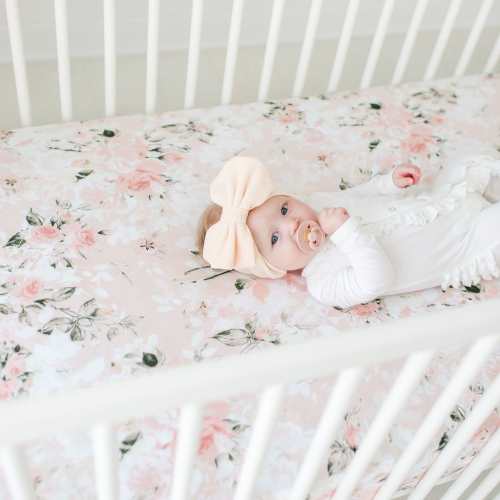 Posh Peanut Crib Sheet - Vintage Pink Rose