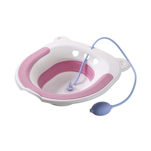 WSZZL Sitz Bath Nursing Basin Tub - Collapsible Sitz Bath Kit for Toilet, Easy to Store, Flush Hose Included, Wide Seat Deep Bowl for Comfortable and Convenient Use, Durable Plastic Material