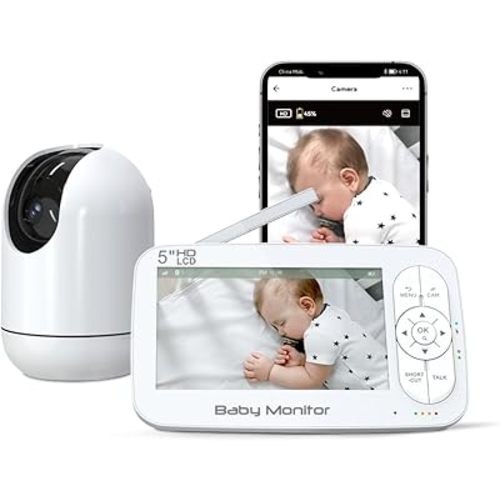Dual-Mode smart Baby Monitor (No WiFi/WiFi Compatible), Supporting Remote Viewing, Night Vision, cry Detection, Two-Way Audio intercom and Video Recording, Solving All Your Baby Monitoring Troubles.