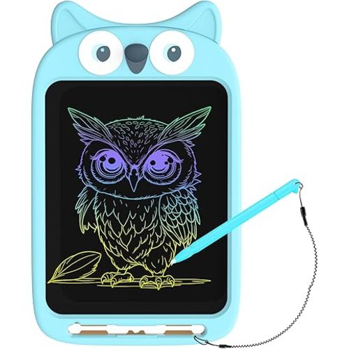 10 Inch LCD Writing Tablet, Erasable Doodle Board Toy, Cute Owl Drawing Pad for Kids Ages 2-6 - Educational Christmas Birthday Gift (Owl)