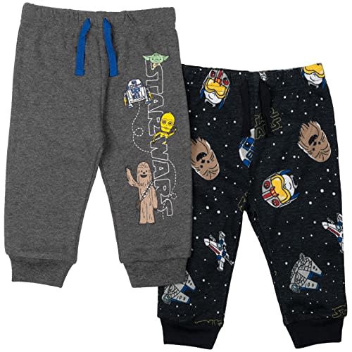 STAR WARS Darth Vader Stormtrooper C-3PO Chewbacca R2-D2 Baby Yoda 2 Pack Jogger Pants Newborn to Infant