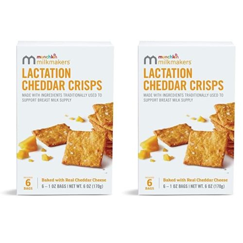 Munchkin® Milkmakers® Lactation Cheddar Crisps for Breastfeeding Moms with Oats and Flax, 6 Count (Pack of 2)
