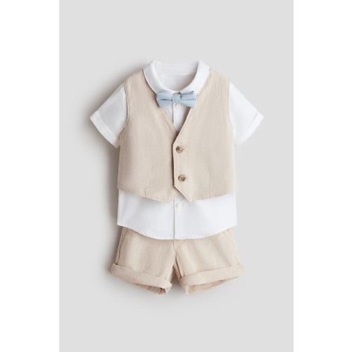 4-piece Linen-blend Dressy Set