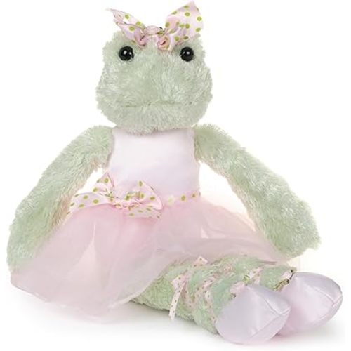 Bearington Collection Ballerina Themed Stuffed Animal - Ballet Doll - Dance Recital Gifts for Girls - Frog Pirouette - 14"