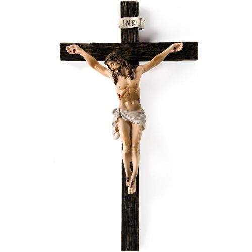 TALPGOD Crucifix Wall Cross,Jesus Cross Home Décor,Jesus Statue Catholic Hanging Crosses for Wall Art,Religious Wall Crucifix Decor,Crucifijos Catolicos Crosses Wall Decor 10 Inch