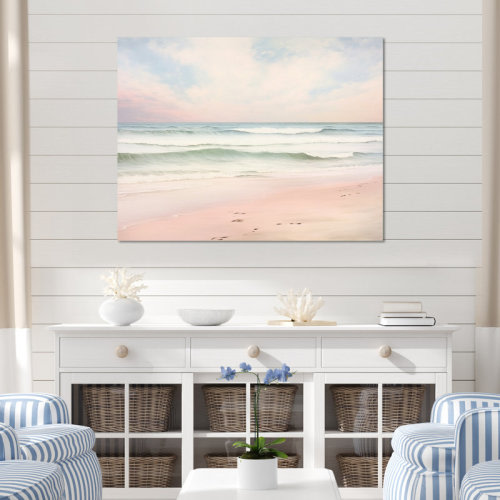 Beachcrest Home™ Ocean Tranquility Tender Pink Pastel Sunrise I - Coastal Beach Wall Art & Reviews | Wayfair