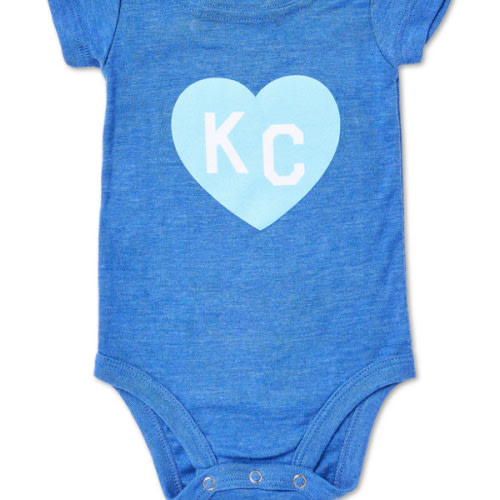 KC Heart Royal & Light Blue Onesie, Charlie Hustle