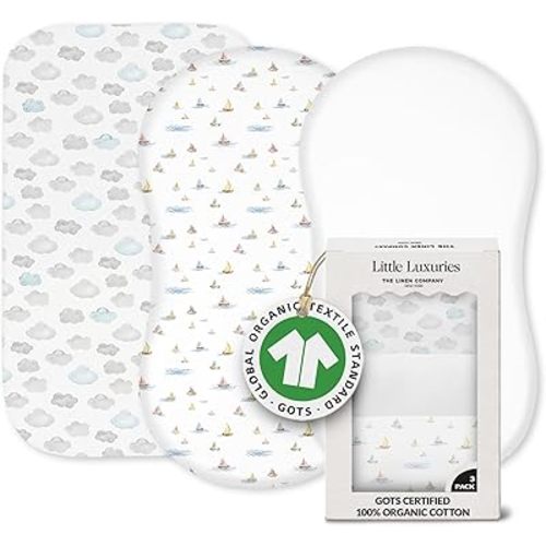 100% Organic Cotton Baby Bassinet Sheets 3-Pack - Fits Angelbliss, Maxi-COSI Iora/Swift, Papablic Baby Bassinet, YADAQE, Pamobabe, BIERUM & Fodoss - Breathable Rectangle Mattress (33"x20")
