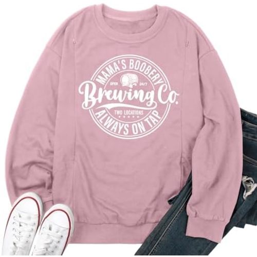 UNIQUEONE Women Nursing Sweatshirts for Breastfeeding - Friendly Zipper Maternity Sweater Long Sleeve Mama Pullover Tops