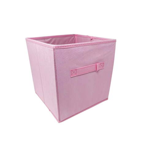 AbleHome 6 pack Fabric Storage Bins Box Organizer Cube Basket Container 10.5"x10.5"x11" Pink w/Fabric Handle