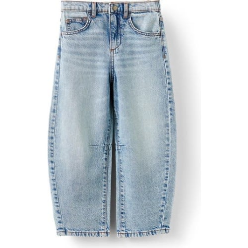 Kid's Unisex Barrel Leg Denim Jean, 2T