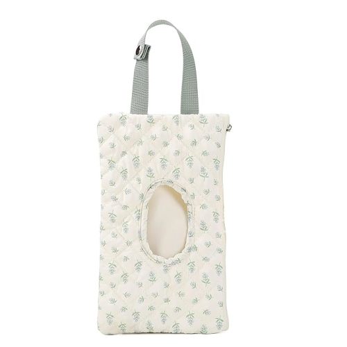 Quilted Baby Diaper and Wipes Pouch Portable Mommy Bag for Stroller Reusable Wipes Pouch with Lanyard for Casual Travel