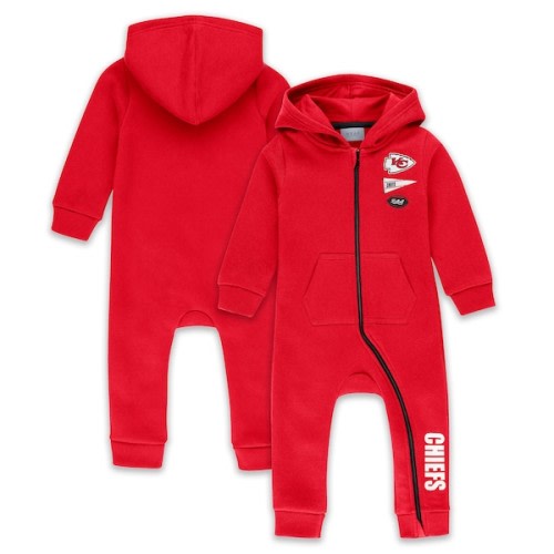 Kansas City Chiefs WEAR by Erin Andrews Infant & Newborn Hooded Fleece Coverall - Red