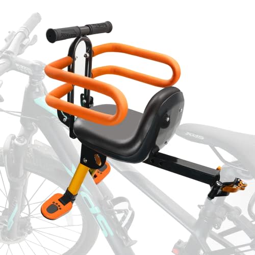 OUSEXI Child Bike Seat - Front Mount, Kids Bike Seat for Adult Bike,Retractable Baby Bike Seat Front Mounted, Toddler Bike Seat for Children 2~6 Years
