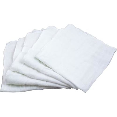 green sprouts Reusable Muslin Cloths made from Organic Cotton (5 pack) |Reusable Baby Wipes | Without Formaldehyde or Azo Dyes | Multi-purpose, Pre-Washed, Machine Washable One Size, White Set, 5 pack