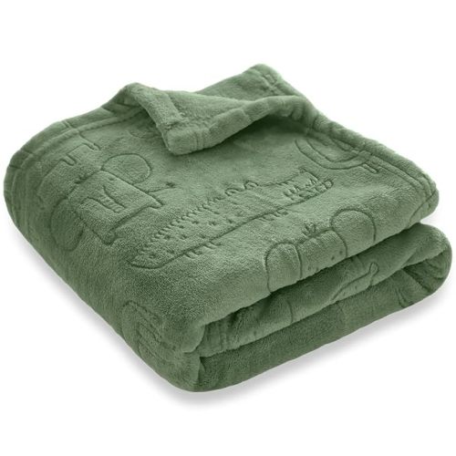 BORITAR Baby Blanket for Boys Girls Ultra Soft Fleece Warm and Lightweight Animal Blankets for Infant Toddler Newborn, 30x40 Inch, Olive Green