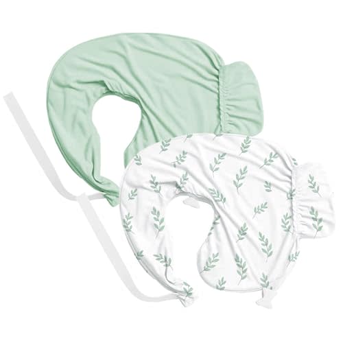 Nursing Pillow Cover 2-Pack, Fits Wrap-Around U-Shaped Nursing Support Pillows (22 x 16 x 5 in), Soft & Breathable, Easy On/Off – Covers Only