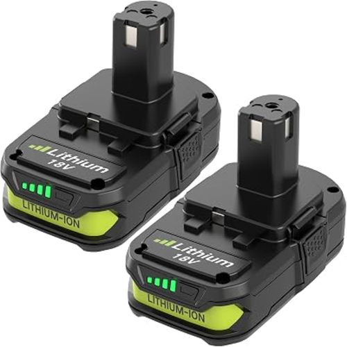 2 Packs 3600mAh Replacement for Ryobi P102 18V Battery(Green)