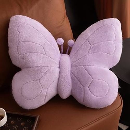 Kawaii Butterfly Shaped Throw Pillow 18in Soft Hugging Plush Pillow Butterfly Stuffed Animal Stuff Aesthetics Decor for Bedroom Living Room Sofa Couch