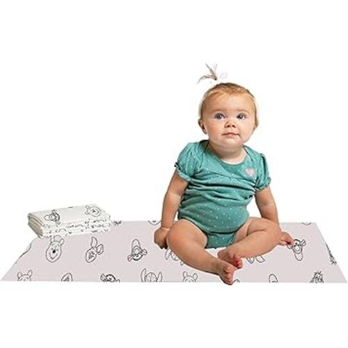 Disney Baby by J.L. Childress Disposable Changing Pads for Baby, Absorbent Liner Pads, Leak-Resistant, 26"x18" - Winnie The Pooh, 24 Count