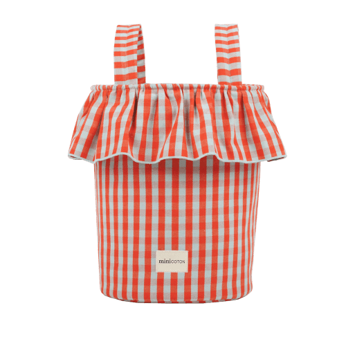 Basket Vichy - Coral + Aqua