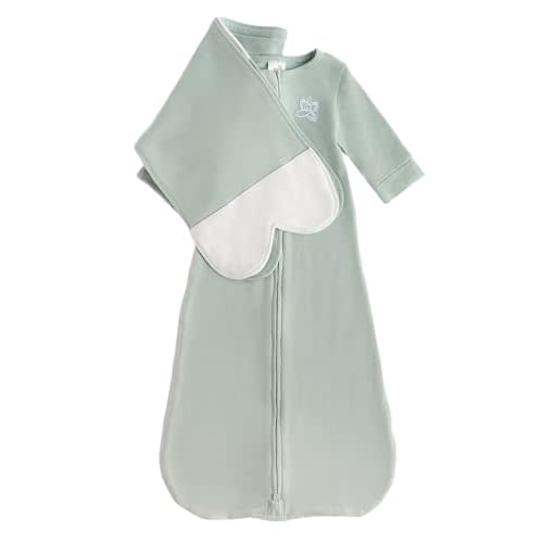 The Butterfly Swaddle – Safe Organic Newborn Baby Sleep Sack & Wrap Blanket | Natural Transitional Accessory for Calming Support & Healthy Sleep Schedule | Perfect Shower Gift, Sage, Small (7-12 lbs)
