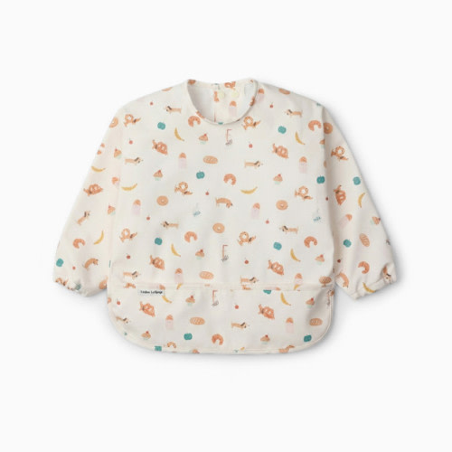 Long Sleeve Waterproof Smock Bib - French Breakfast