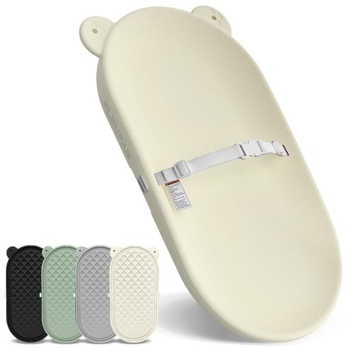 Baby Changing Pad, EVA Waterproof Non-Slip Changing Table Pad with Adjustable Strap for Dresser Changing Table Nursery, Portable Diaper Changing Pad, Oat