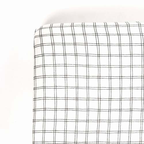 Grid Bamboo Muslin Crib Sheet