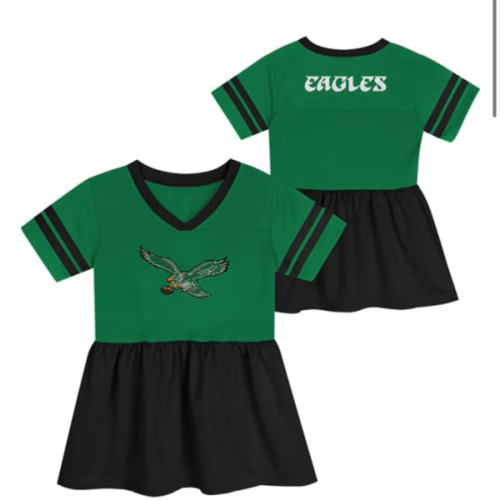 Philadelphia Eagles Baby Girls KELLYGREEN Retro Stadium Lights Short Sleeve Dress - 133433623