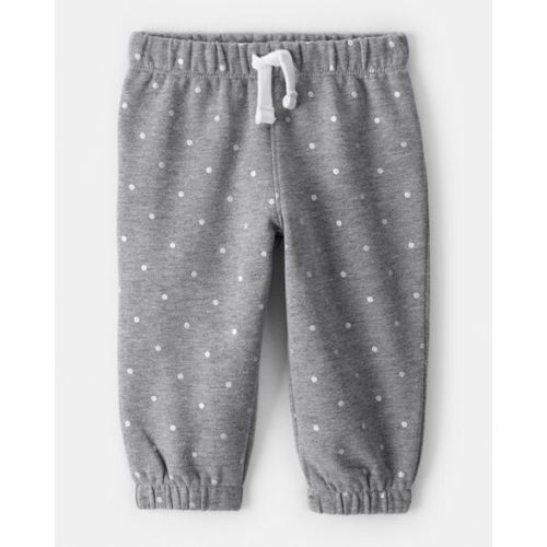 Baby Girl DayDream Fleece Polka Dot Pants - Grey - Carter's | Carter's