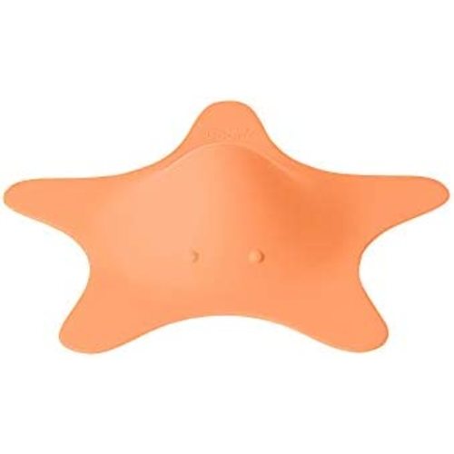 Boon STAR Starfish Shaped Toddler Bath Tub and Sink Drain Cover, Easy to Clean, Orange