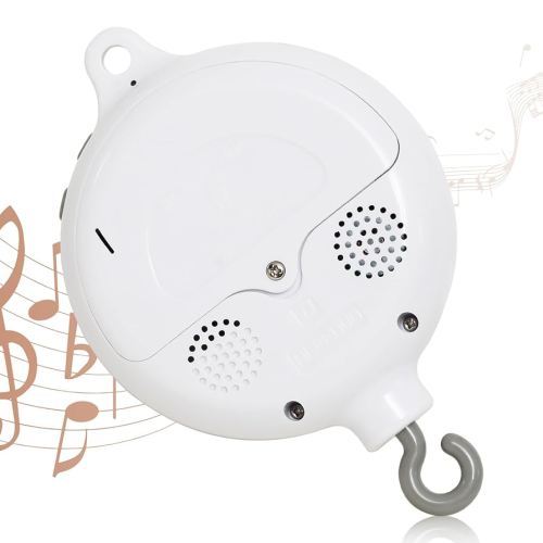 Crib Mobile Rotary Music Box, 35 Lullabies Crib Mobile Battery Operated Plays with 360° Rotating Hook Volume Adjustable（Battery Not Include）
