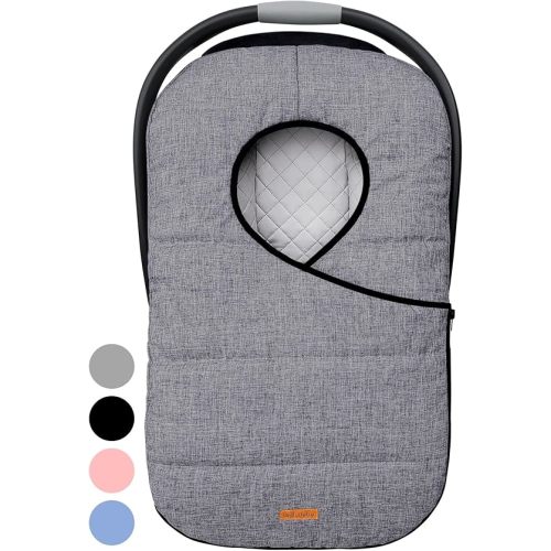 liuliuby Winter Carseat Covers for Baby | Infant Car Seat Cover Baby | Doona Accessories | Warm & Thick Fleece Canopy for Infant & New Born Cold Weather (Black)