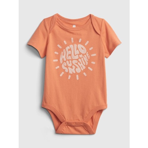 Baby 100% Organic Cotton Mix and Match Graphic Bodysuit in loquat, size: 6-12 M