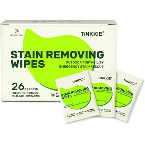 Stain Remover Wipes for Clothes & Fabric, 26 Pack
